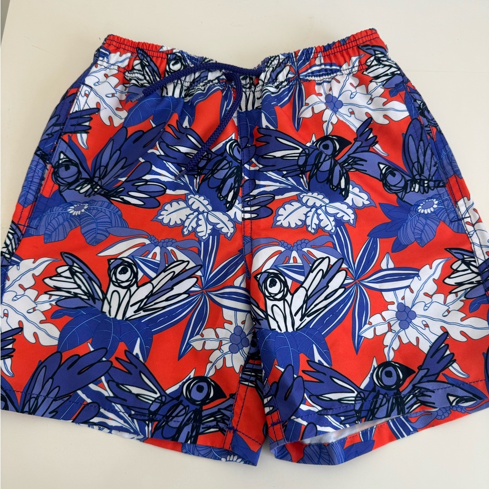 Vilebrequin Boys Red and Blue Swim Trunks - Picture 2 of 3